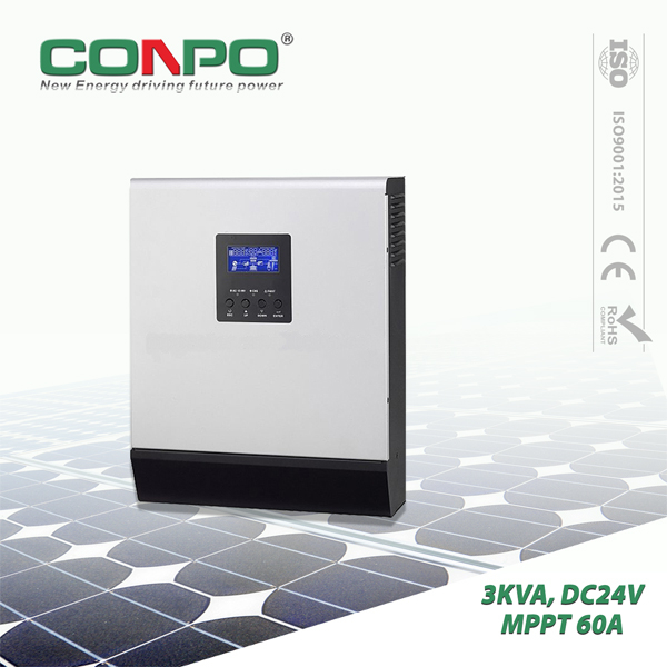 3KVA/2400W, DC24V, MPPT 60A, AC230V, Hybrid Solar Inverter