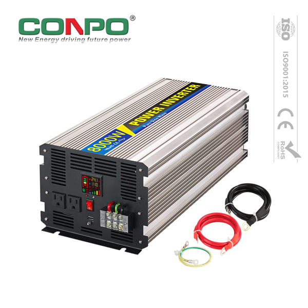 8000W, DC24V or 48V, AC 220V, DC-AC Pure Sine Wave Inverter