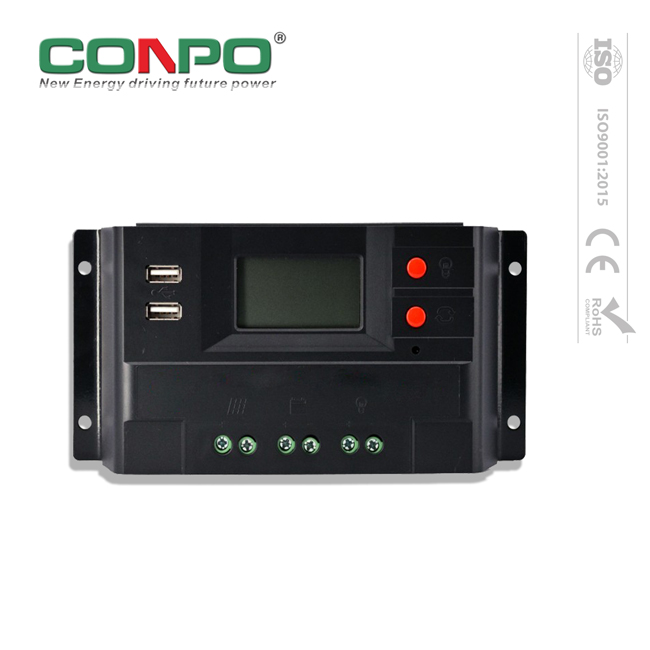 10A, 12V/24V Auto., PWM, 2*USB, LCD CK series Solar Charge Controller/Regulator