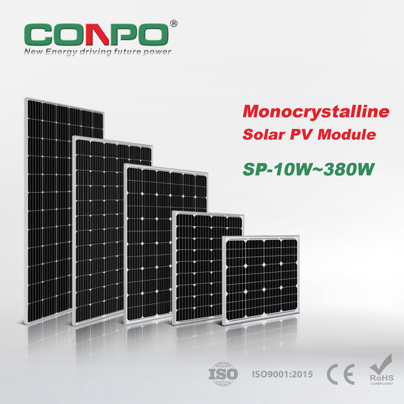 10W~380W Monocrystalline Solar Panel, PV Module 