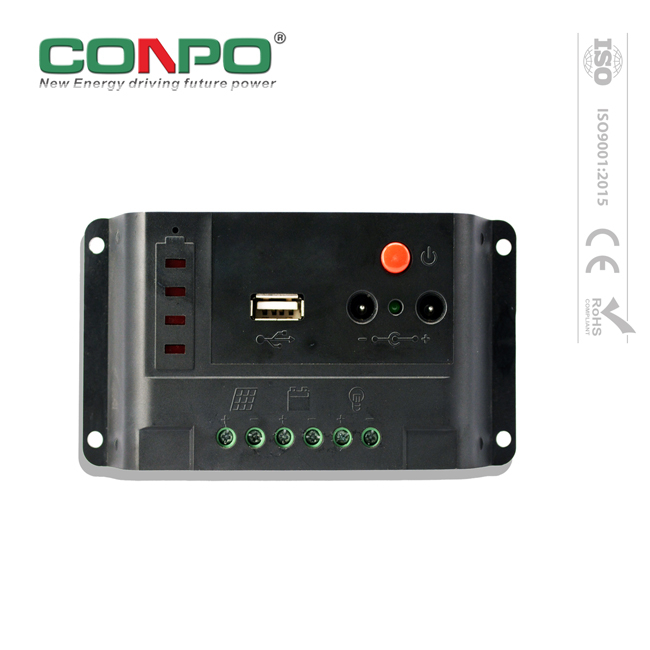 10A, 12V/24V Auto., PWM, 1*USB, LED CK Solar Charge Controller/Regulator