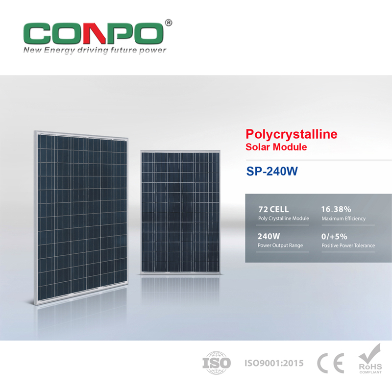 240W, 36V, Polycrystalline Solar Panel, PV Module